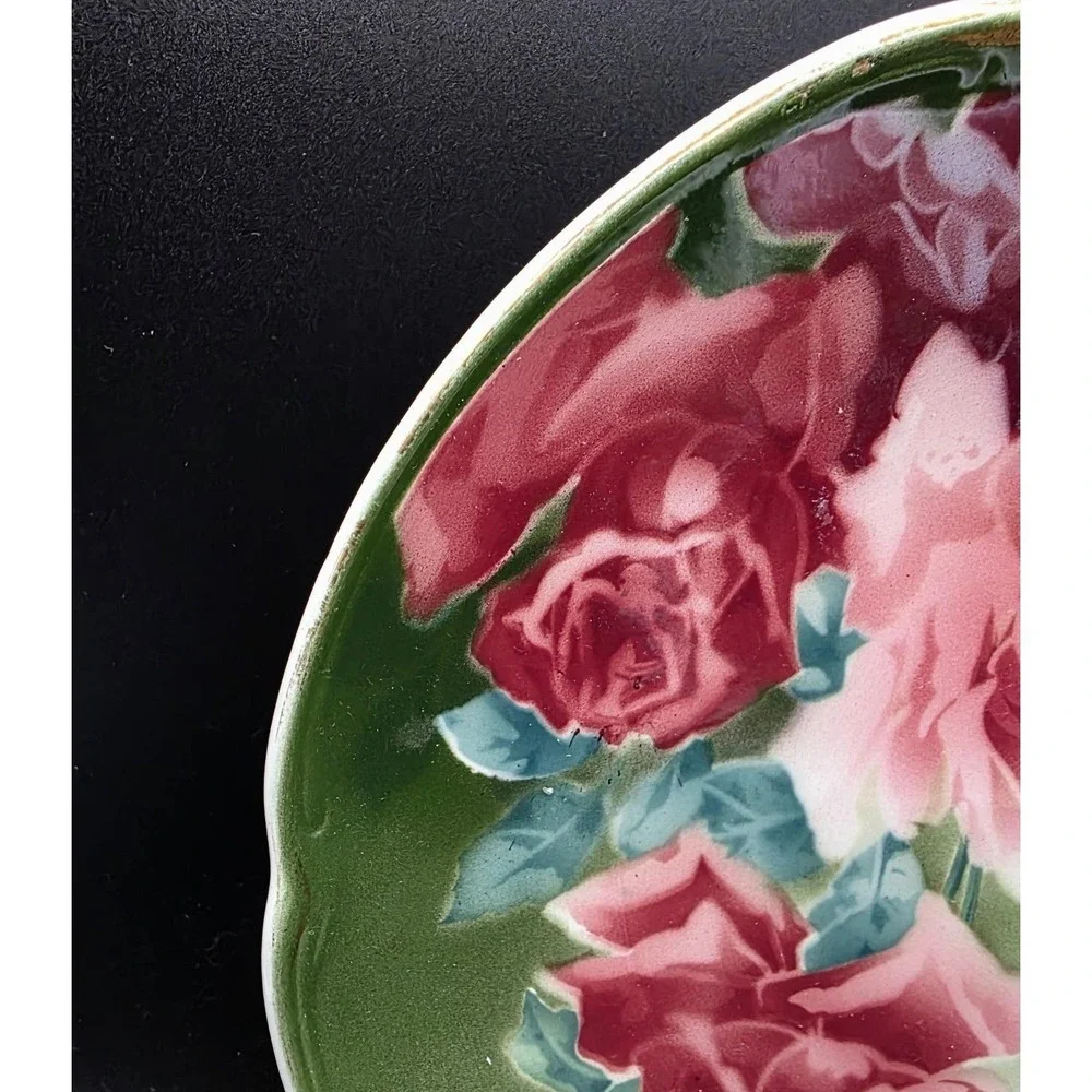 Antique K & G Luneville Les Roses Charger- Hanging Wall Plate 10